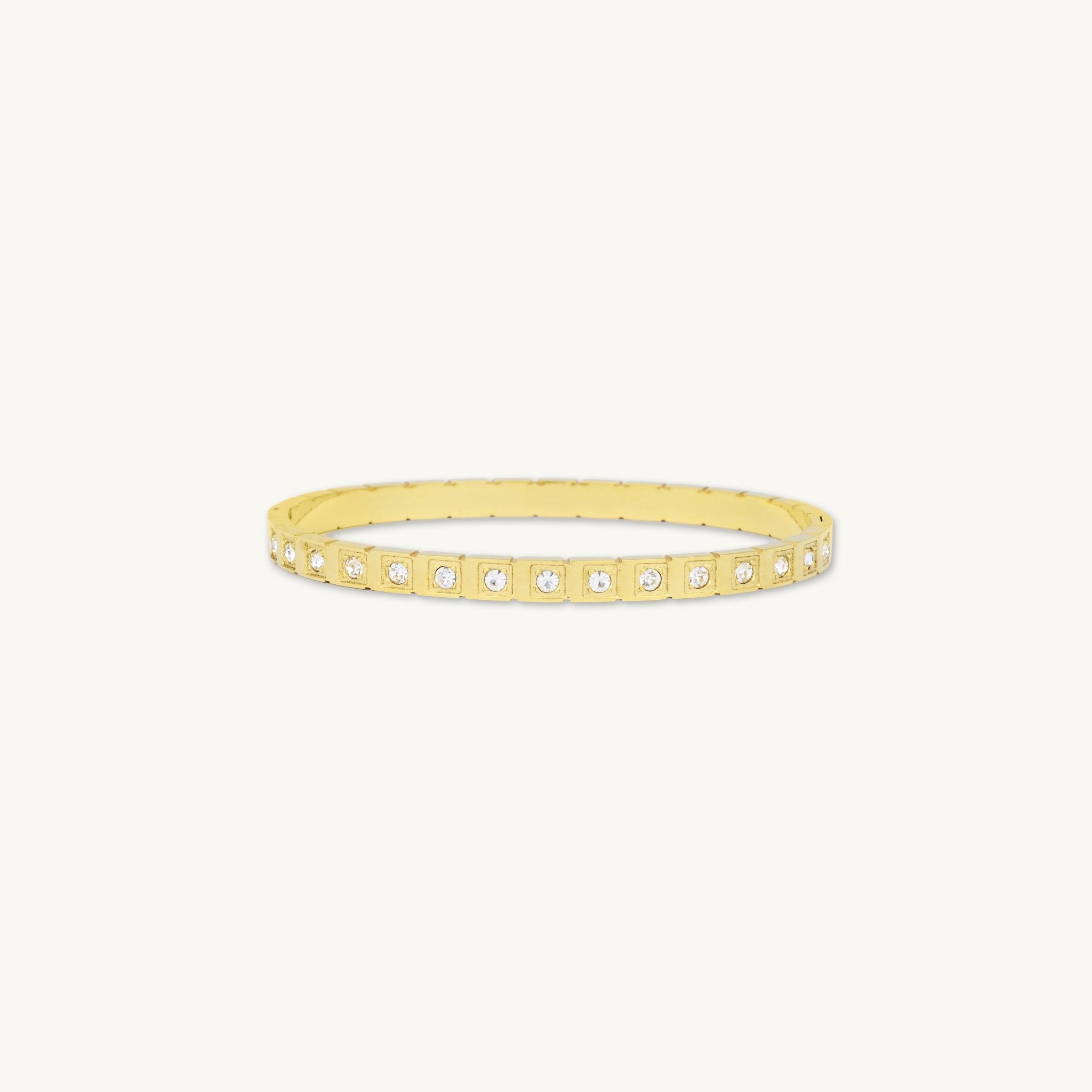 Cube Sapphire Hinged Bangle Bracelet - Camile & Stone