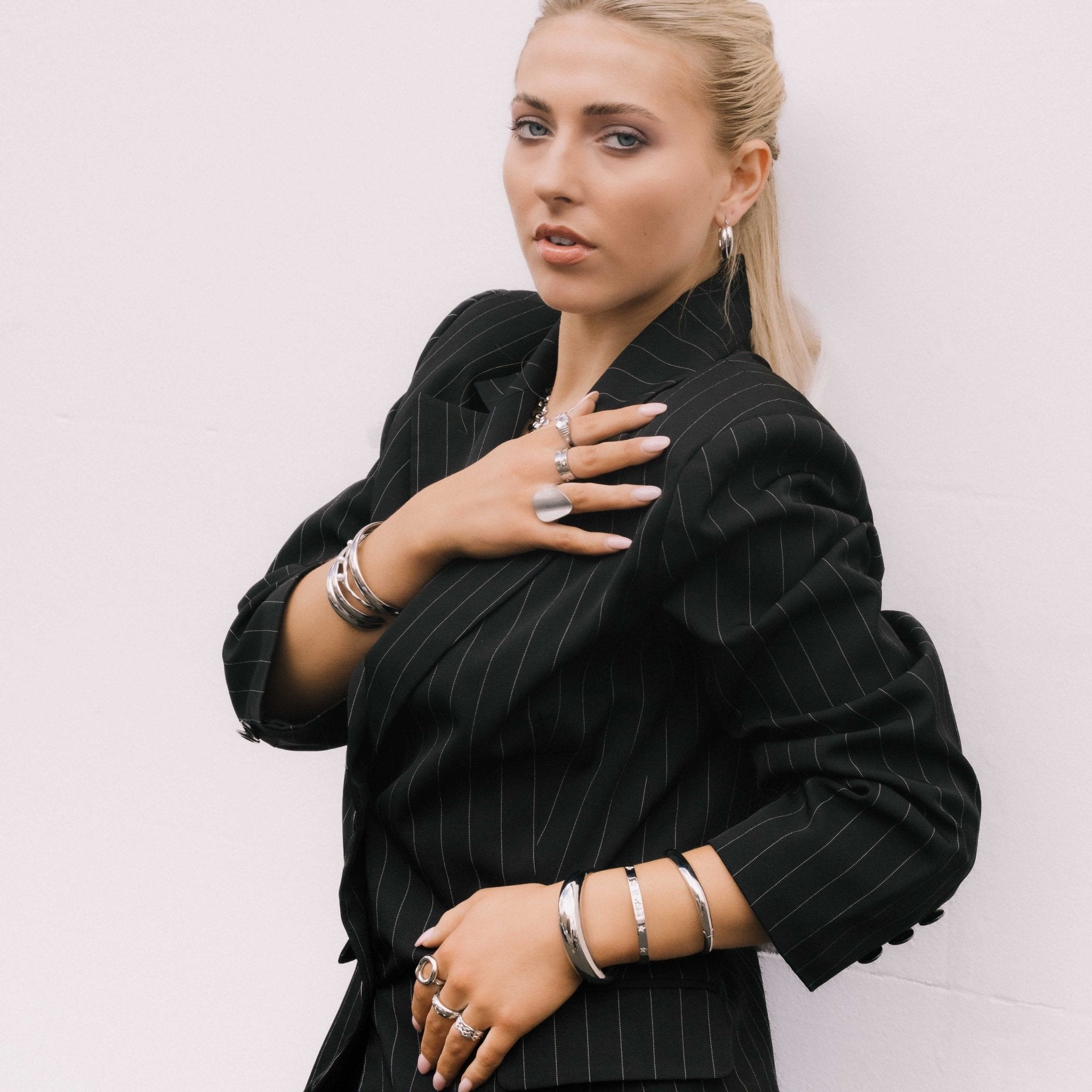 Dome Statement Open Cuff Bangle - Camile & Stone