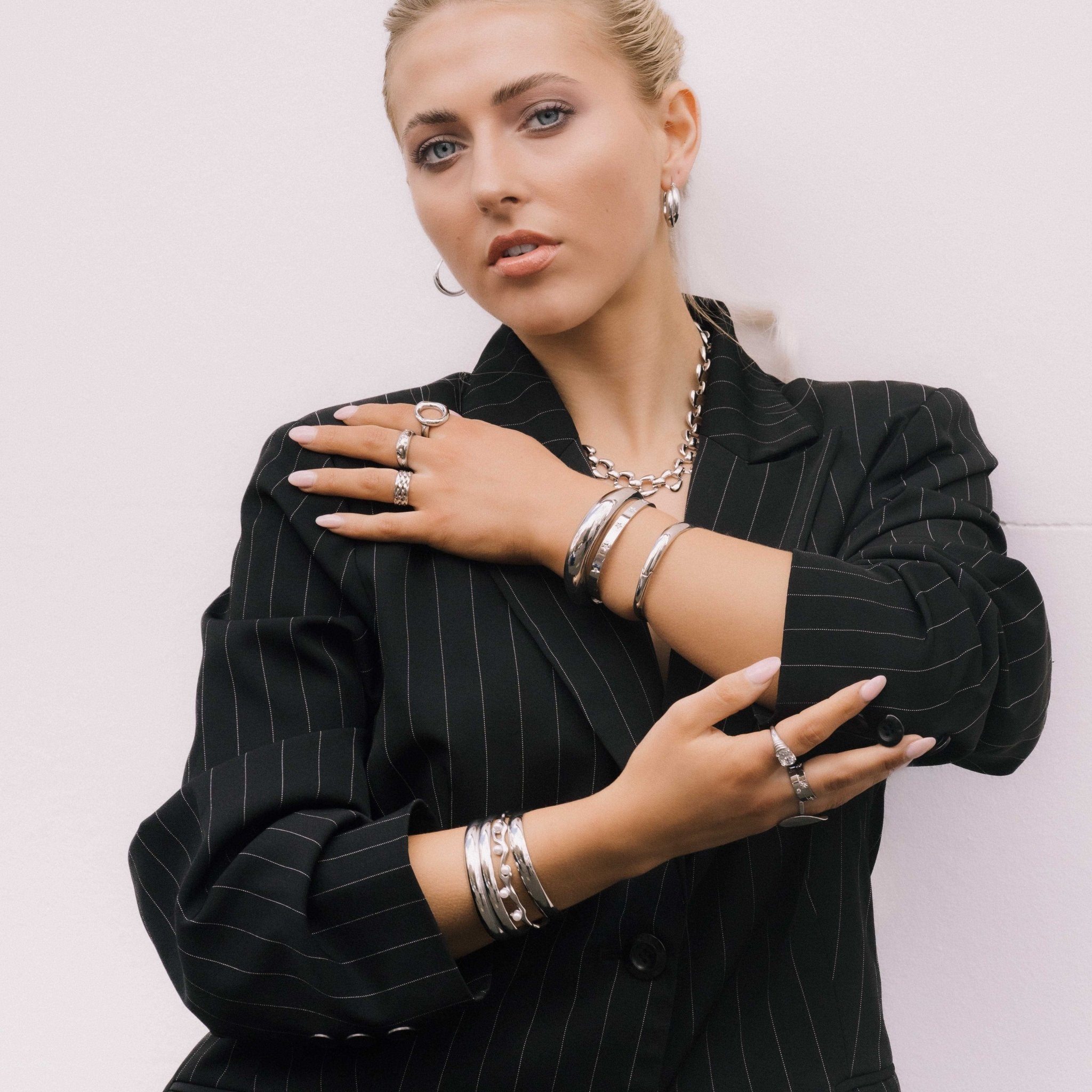 Dome Statement Open Cuff Bangle - Camile & Stone