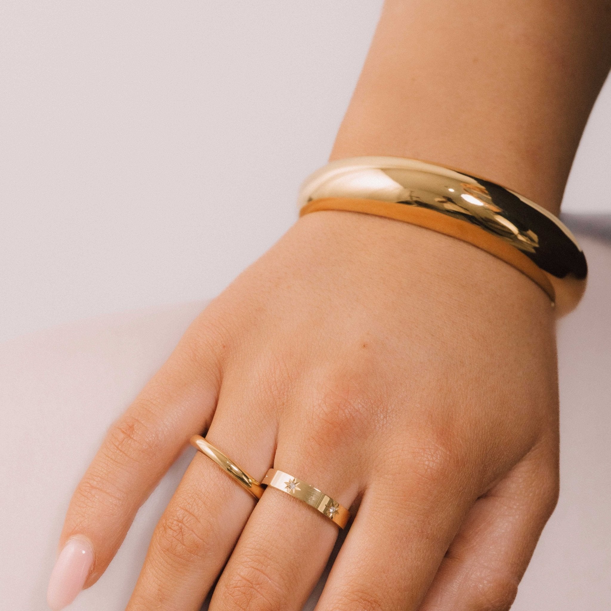 Dome Statement Open Cuff Bangle - Camile & Stone
