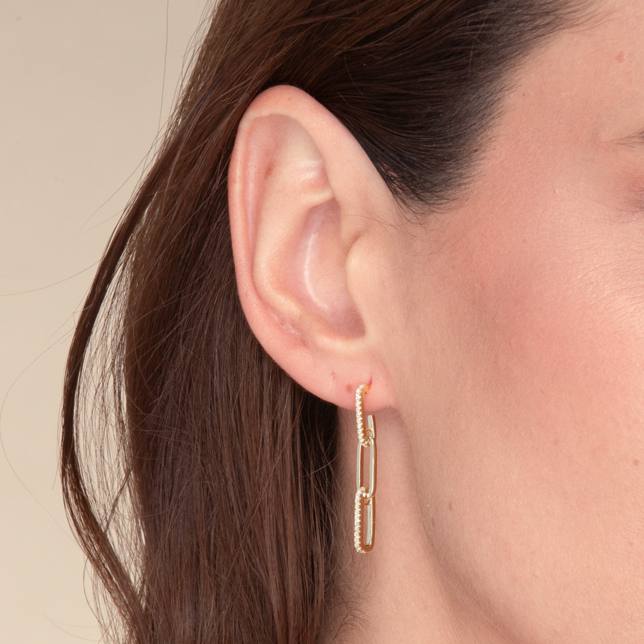 Paper Link Sapphire Earrings