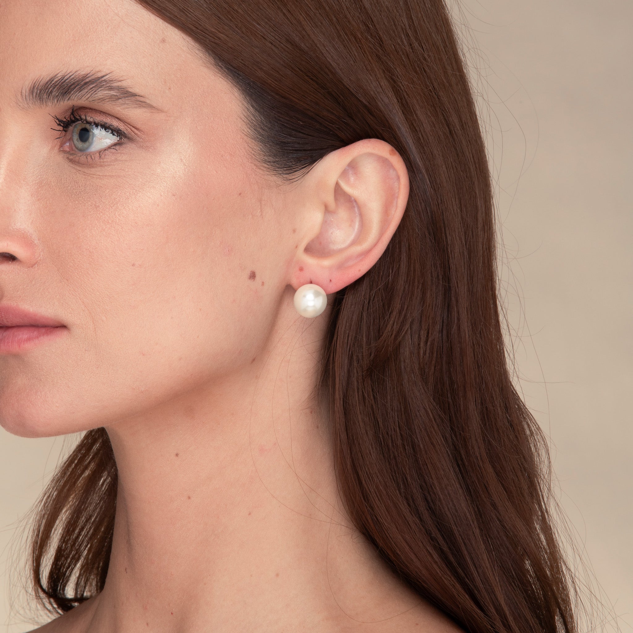 Statement Freshwater White Pearl Stud Earrings