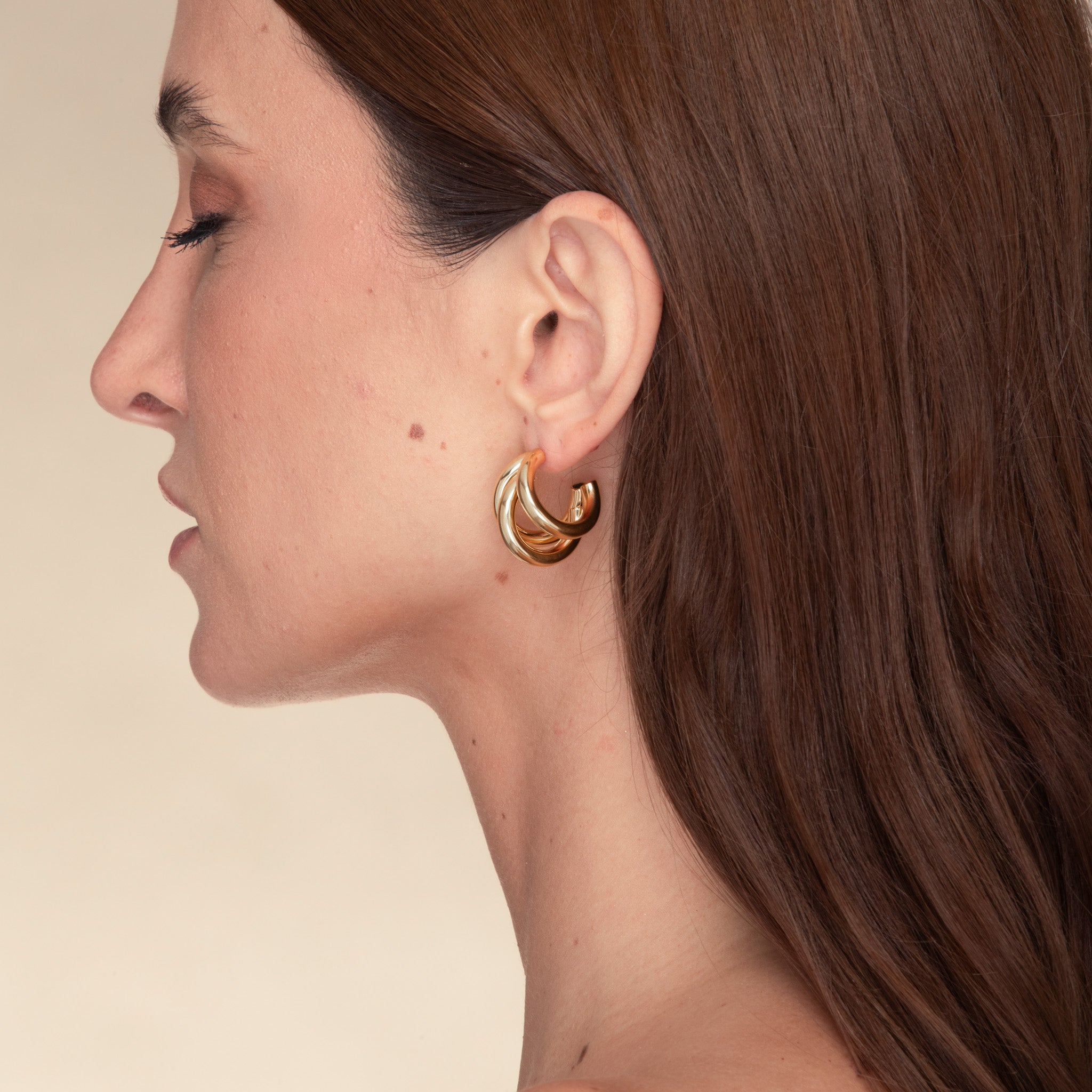 Triple Statement Huggie Earrings