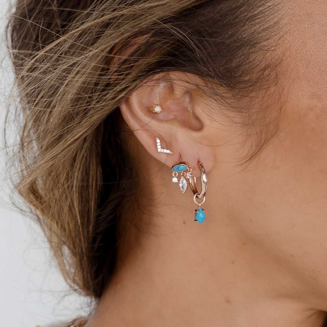 Evil Eye Turquoise Stud Earrings - Camile & Stone