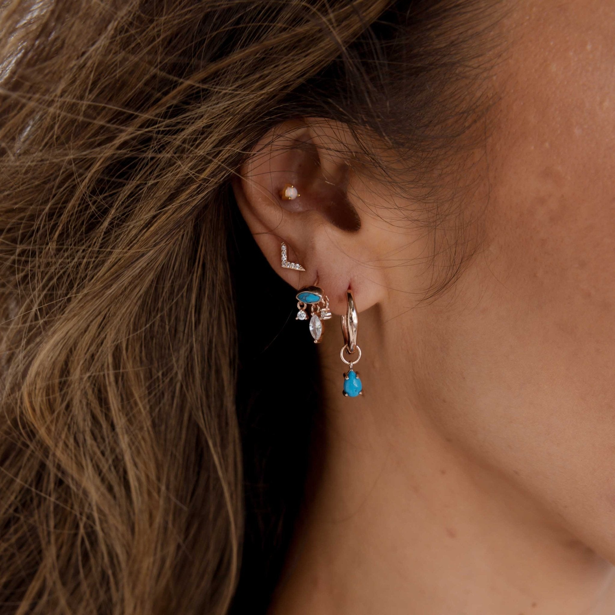 Evil Eye Turquoise Stud Earrings - Camile & Stone