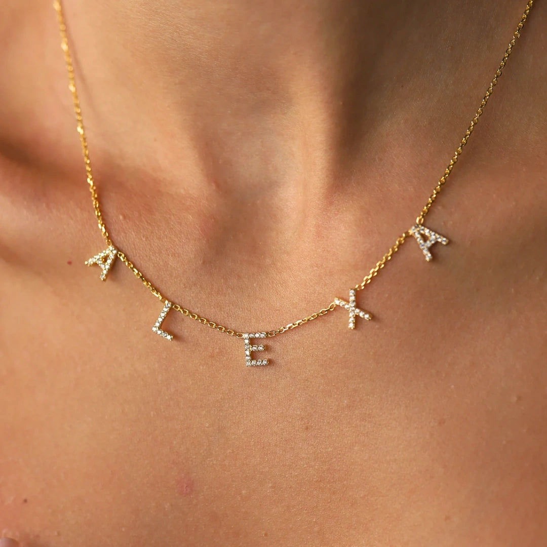 Multi Initial Sapphire Letter Necklace