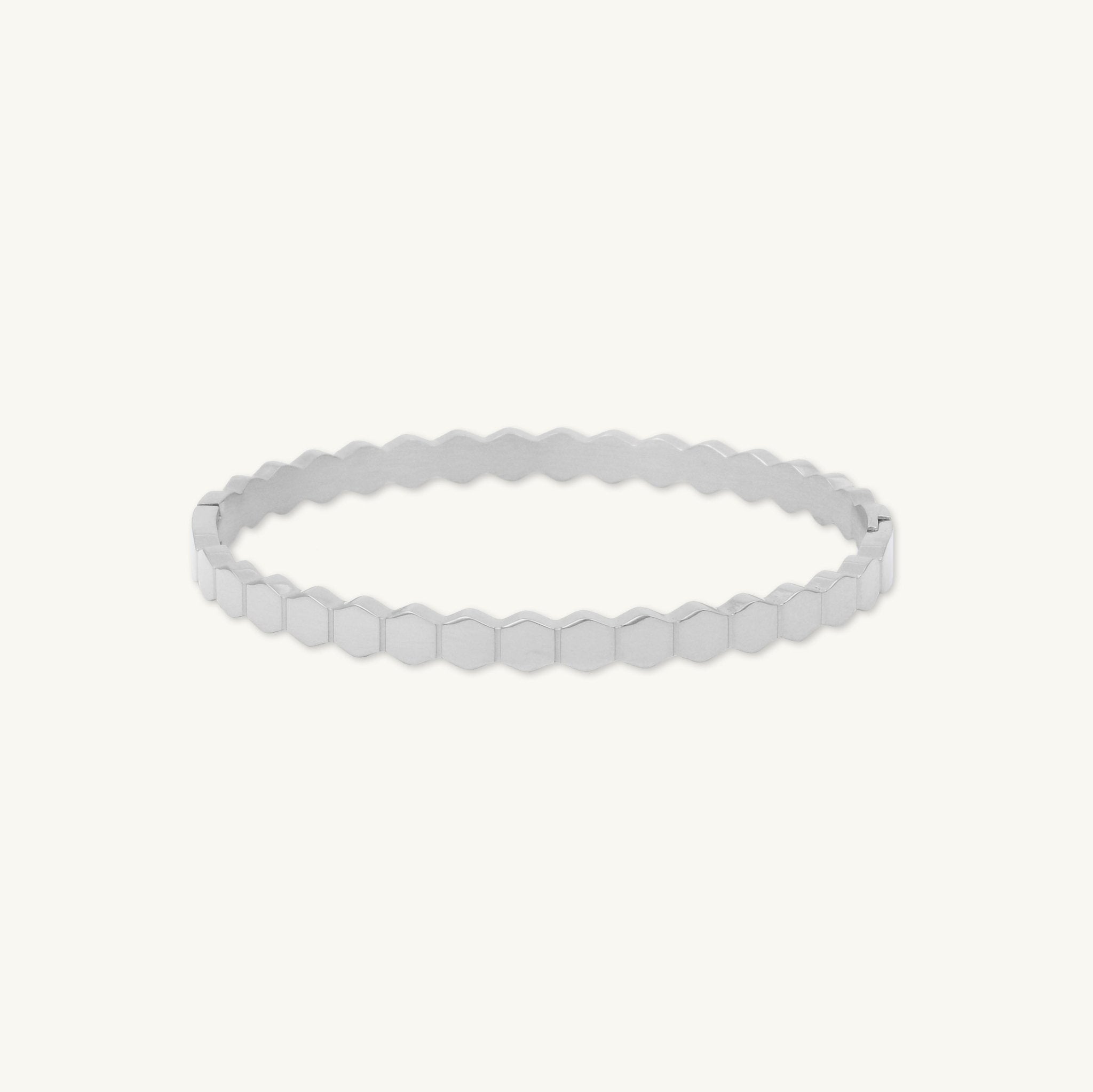 Honeycomb Hinged Bangle Bracelet - Camile & Stone