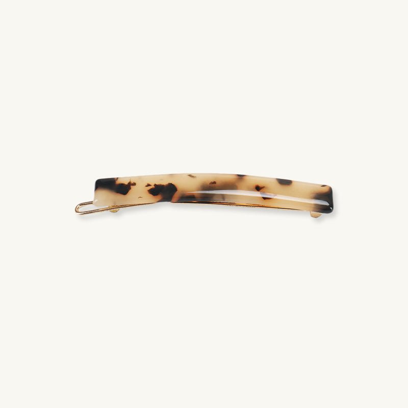 Light Tortoiseshell Bar French Small Hair Clip - Camile & Stone