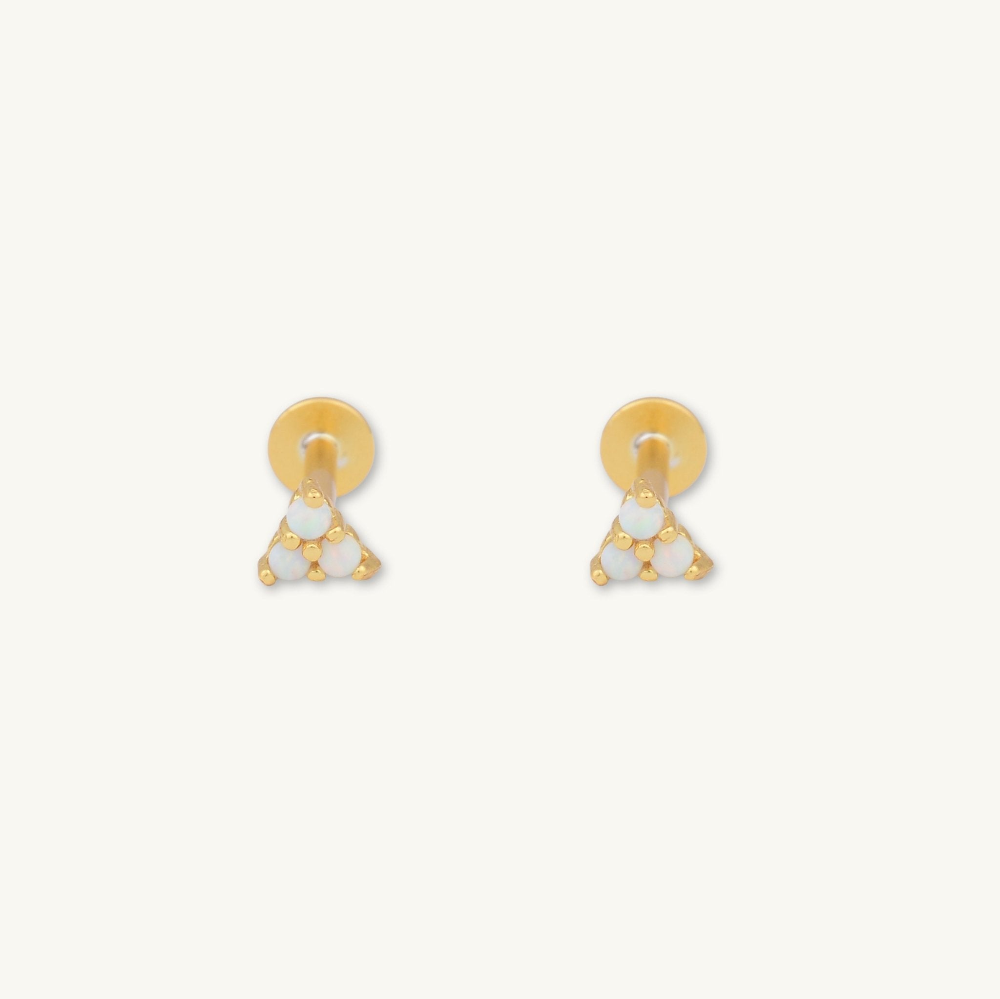 Lotus Opal Flat Back Earrings - Camile & Stone