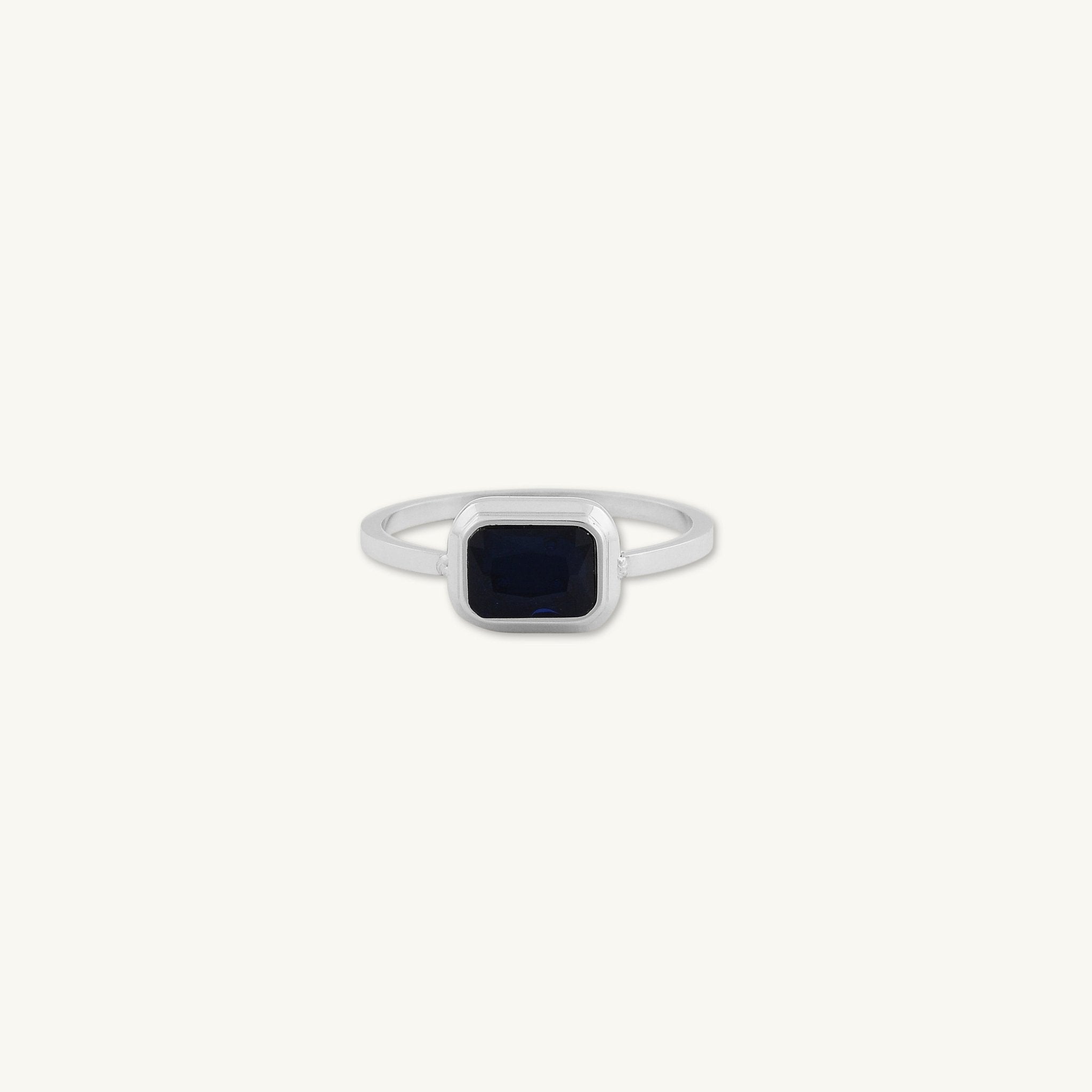 Noir Baguette Black Zirconia Ring - Camile & Stone