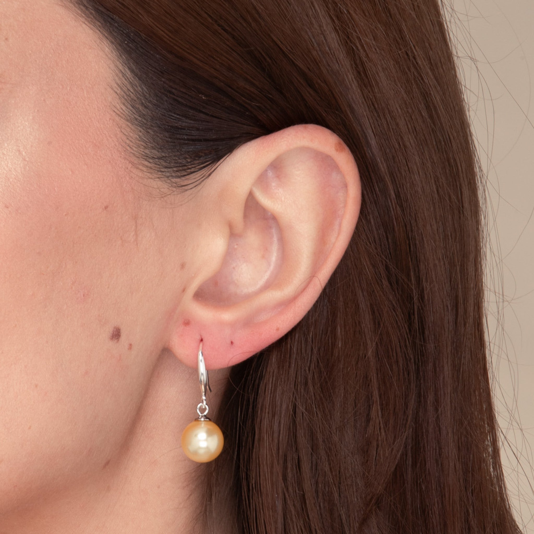 Orange Freshwater Pearl Drop Earrings - Camile & Stone