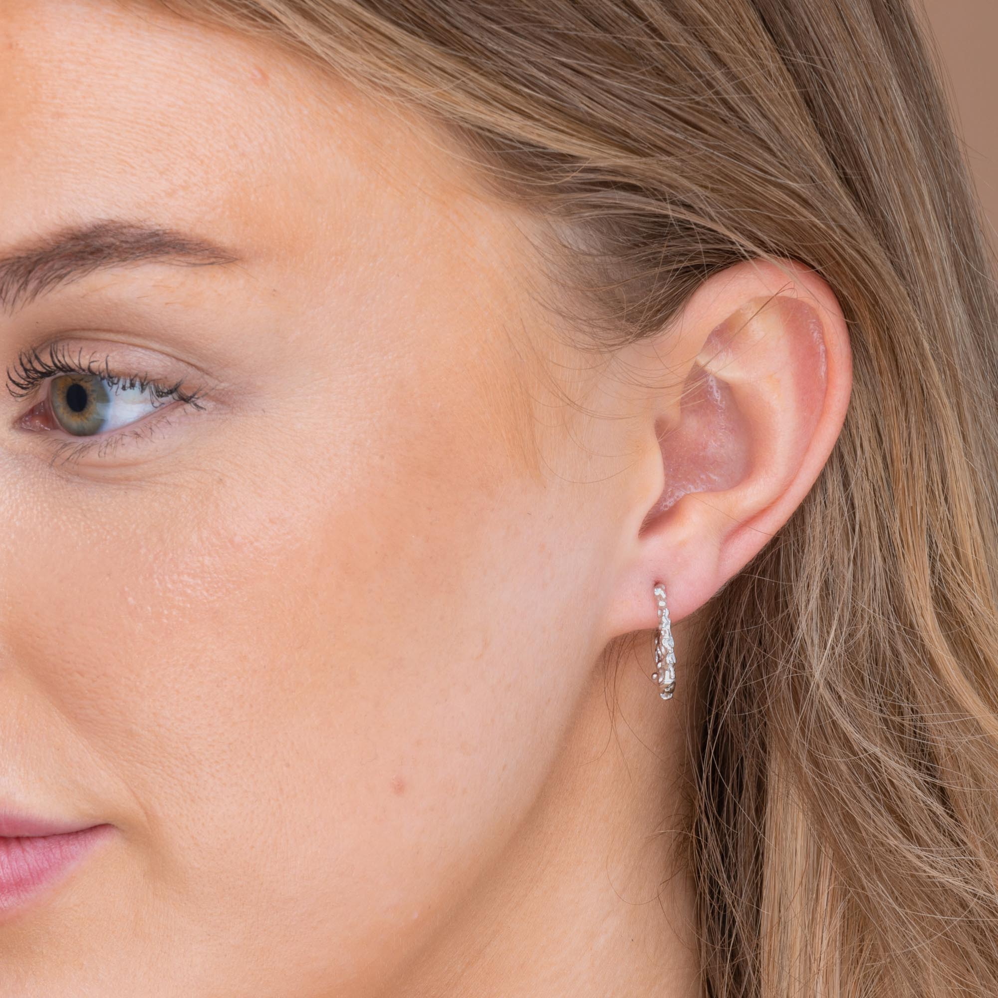 Organic Molten Huggie Hoop Earrings - Camile & Stone