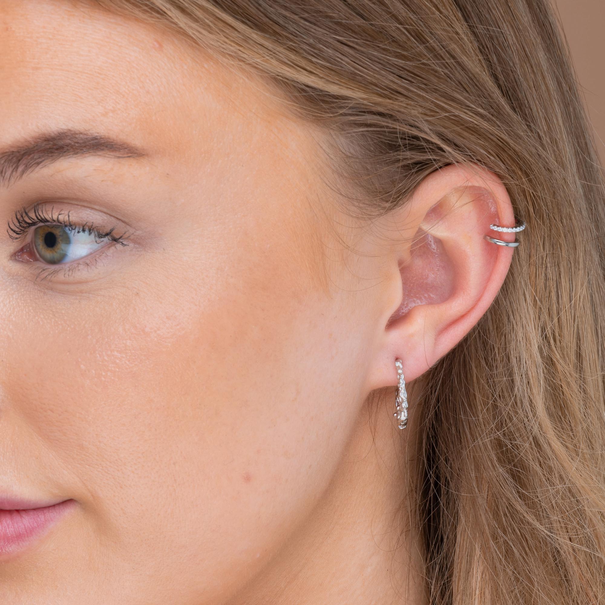 Organic Molten Huggie Hoop Earrings - Camile & Stone