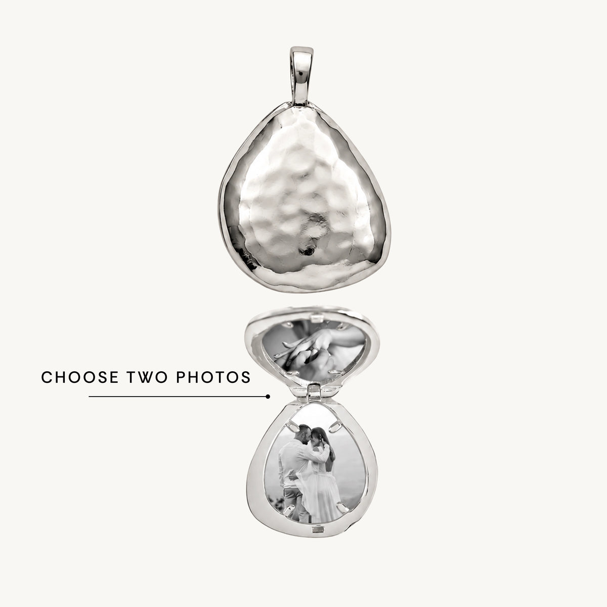 Oval Molten Photo Locket Pendant