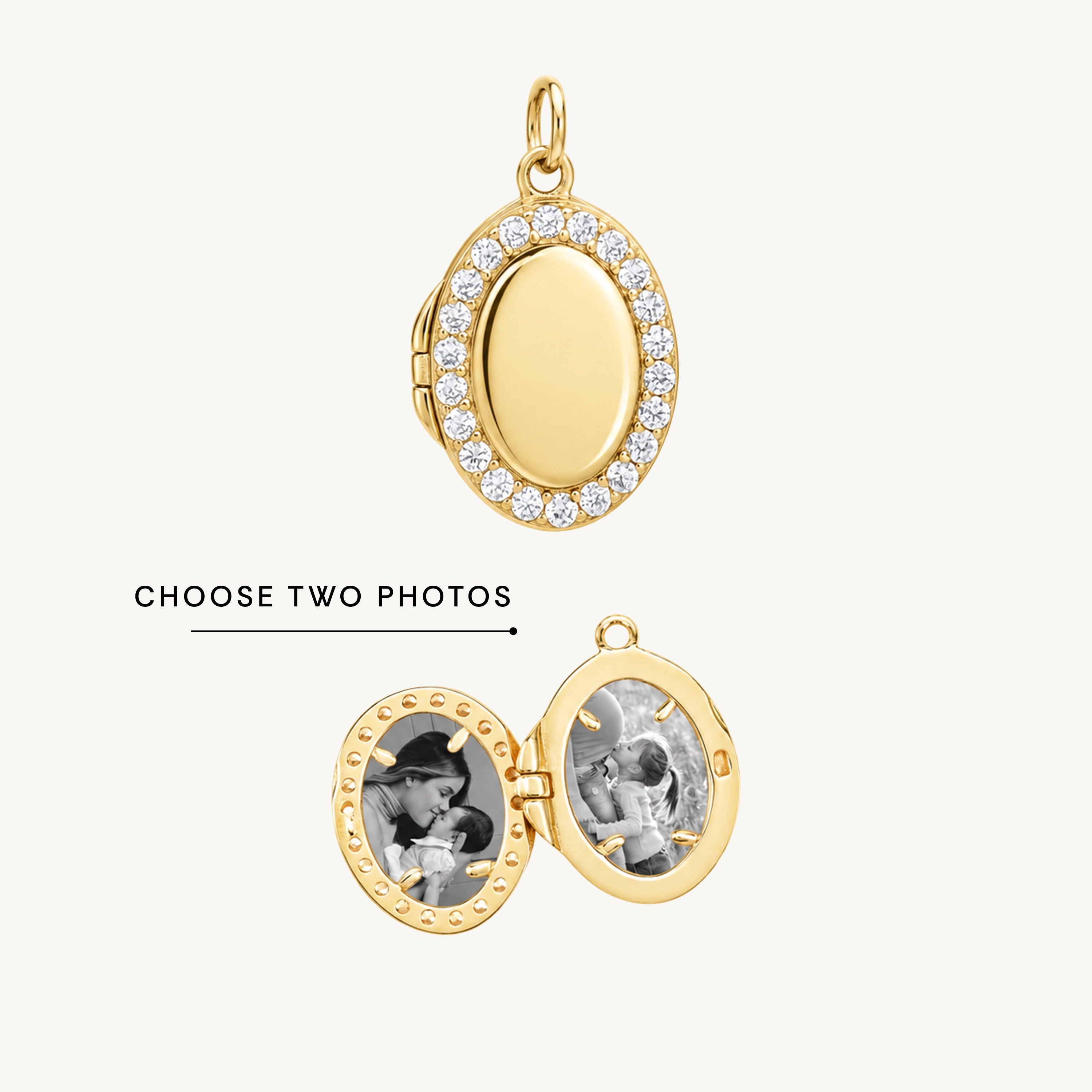 Oval Sapphire Photo Locket Pendant