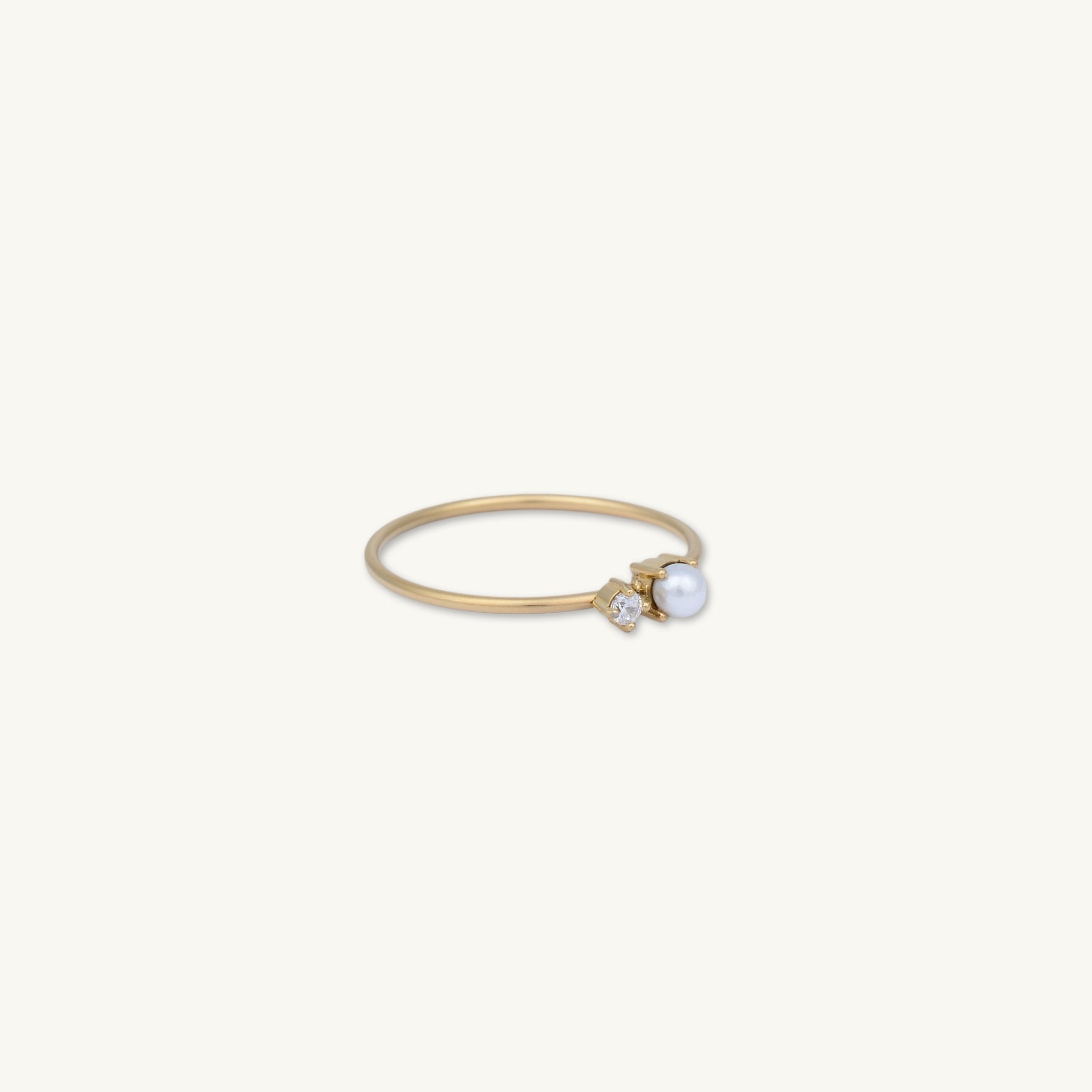 Pearl Solitaire Stacker Ring - Camile & Stone