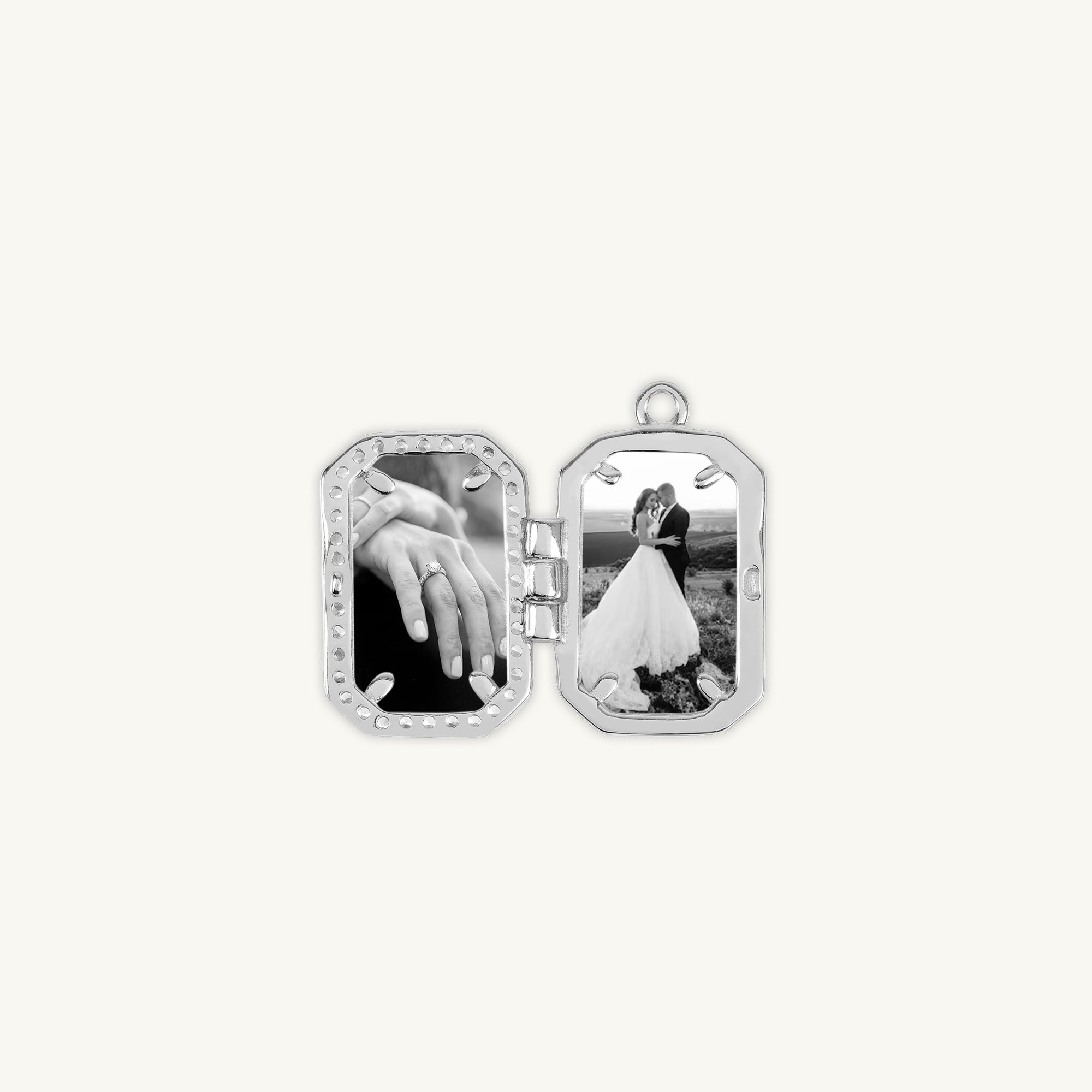 Rectangular Sapphire Photo Locket Necklace - Camile & Stone