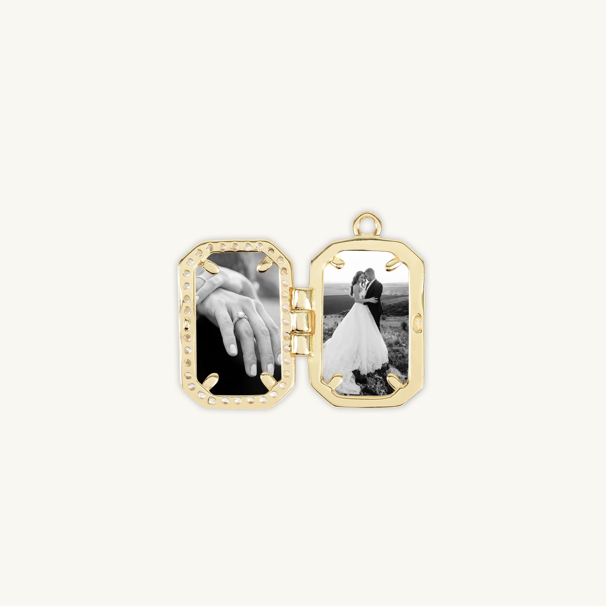 Rectangular Sapphire Photo Locket Necklace - Camile & Stone