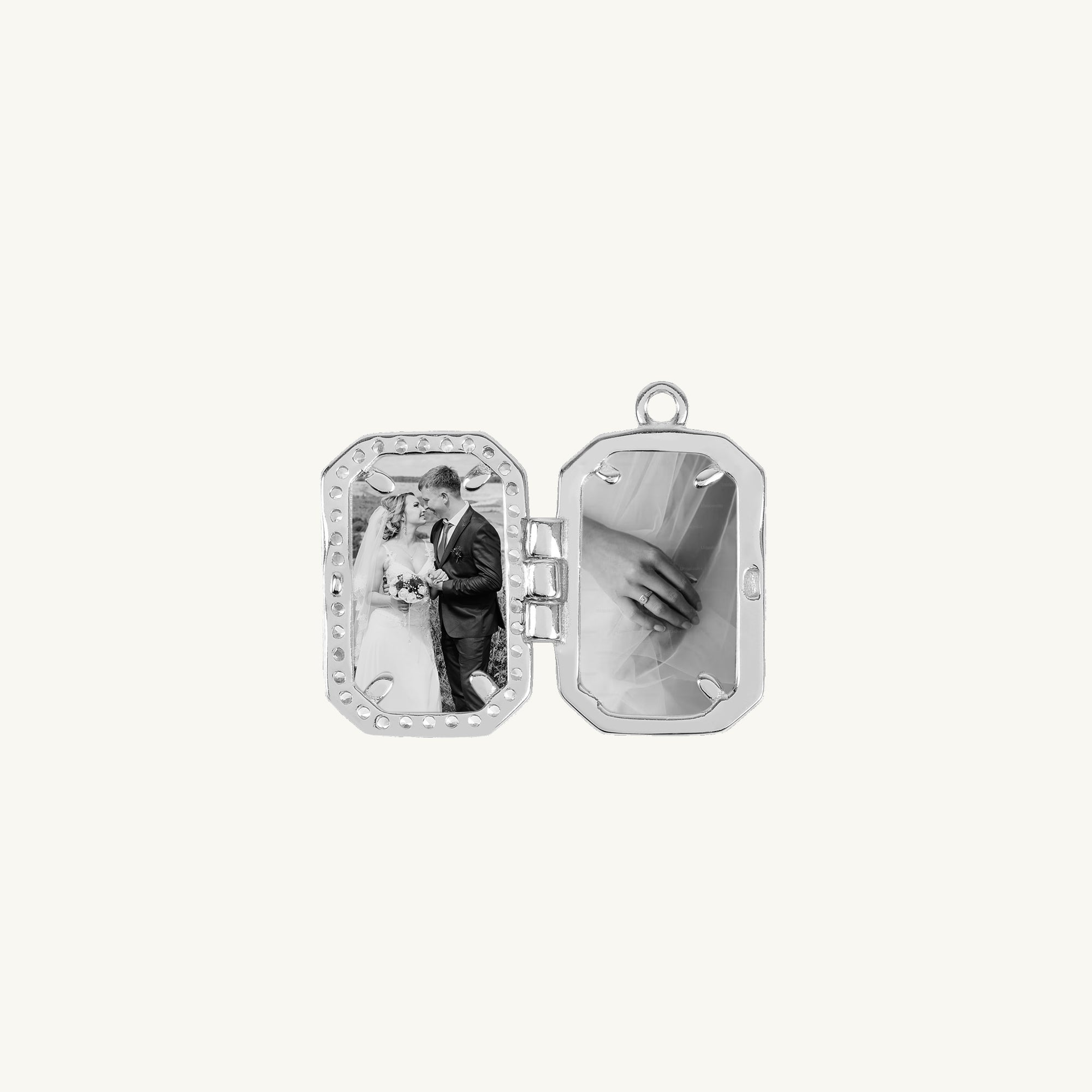 Rectangular Sapphire Photo Locket Necklace - Camile & Stone