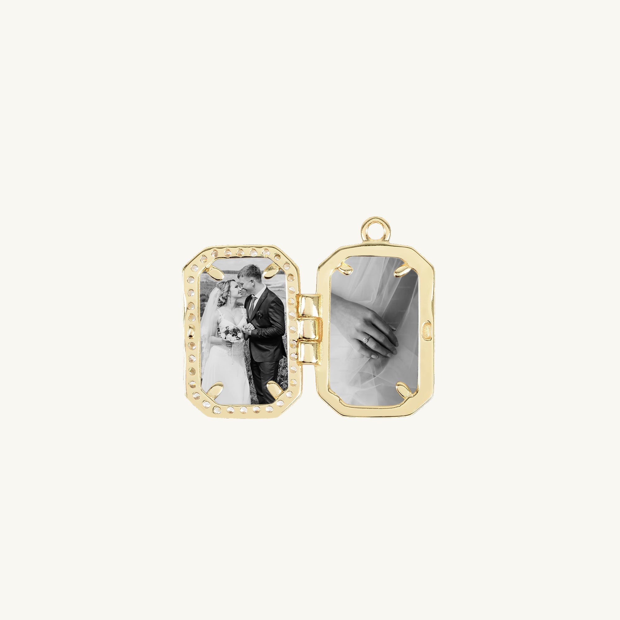 Rectangular Sapphire Photo Locket Necklace - Camile & Stone