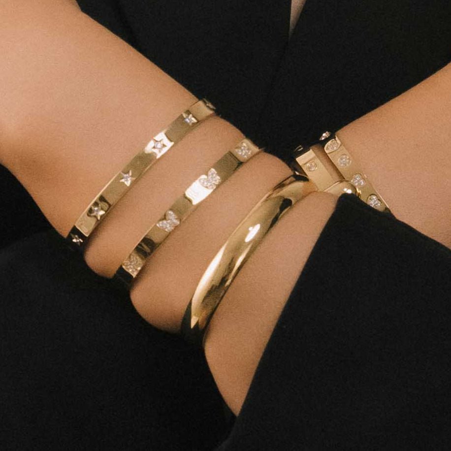 Star Sapphire Hinged Bangle Bracelet - Camile & Stone