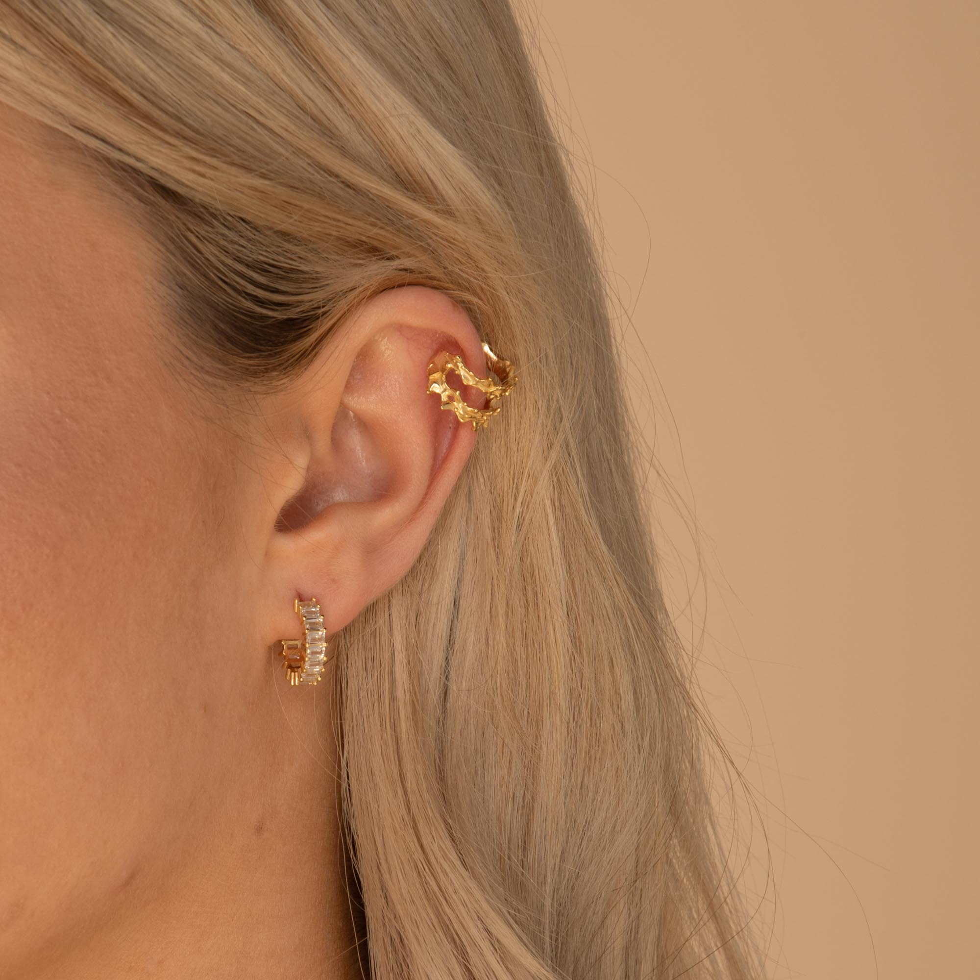 Statement Zirconia Huggie Hoop Earrings - Camile & Stone