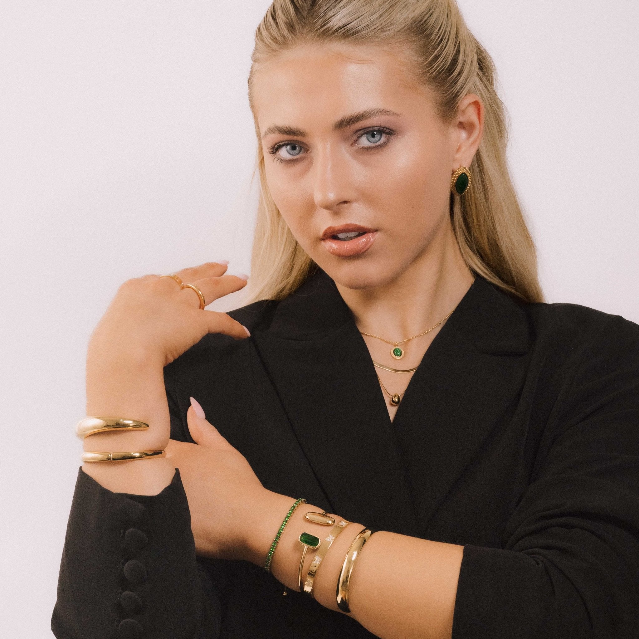 Tennis Emerald Drawstring Adjustable Bracelet - Camile & Stone