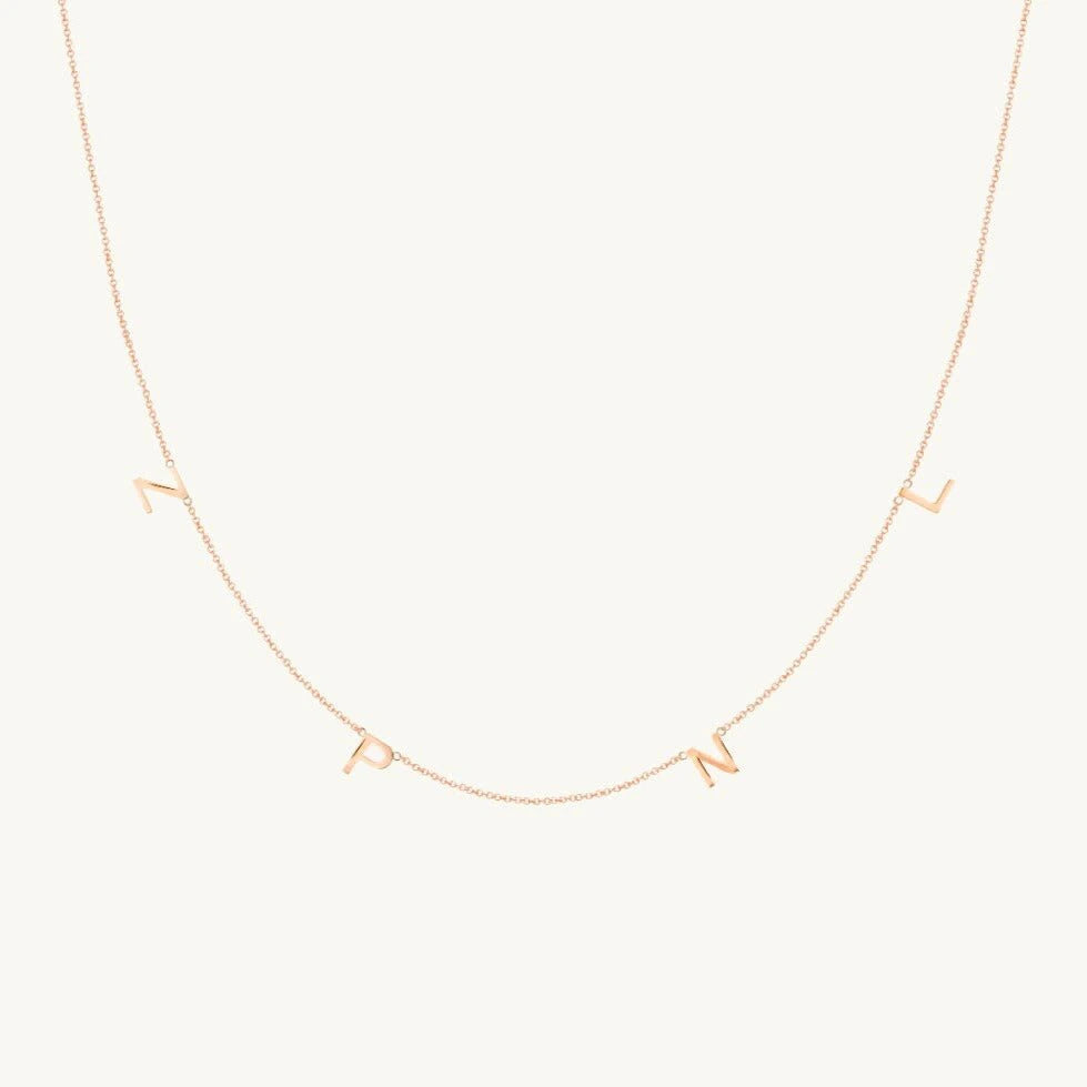 The Original A-Z Initial Letter Necklace Rose-Gold