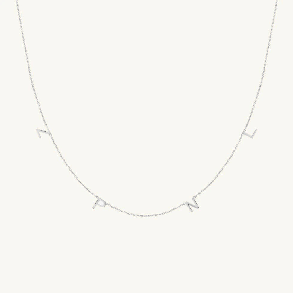 The Original A-Z Initial Letter Necklace Silver