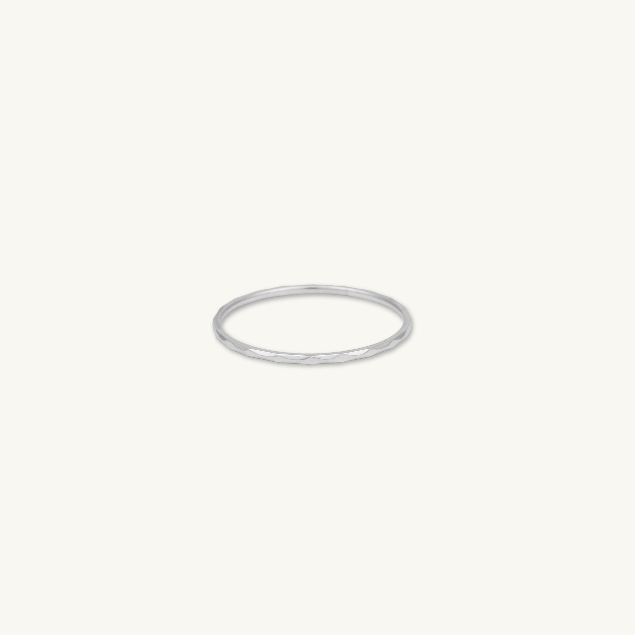 Thin Hammered Stacker Ring - Camile & Stone