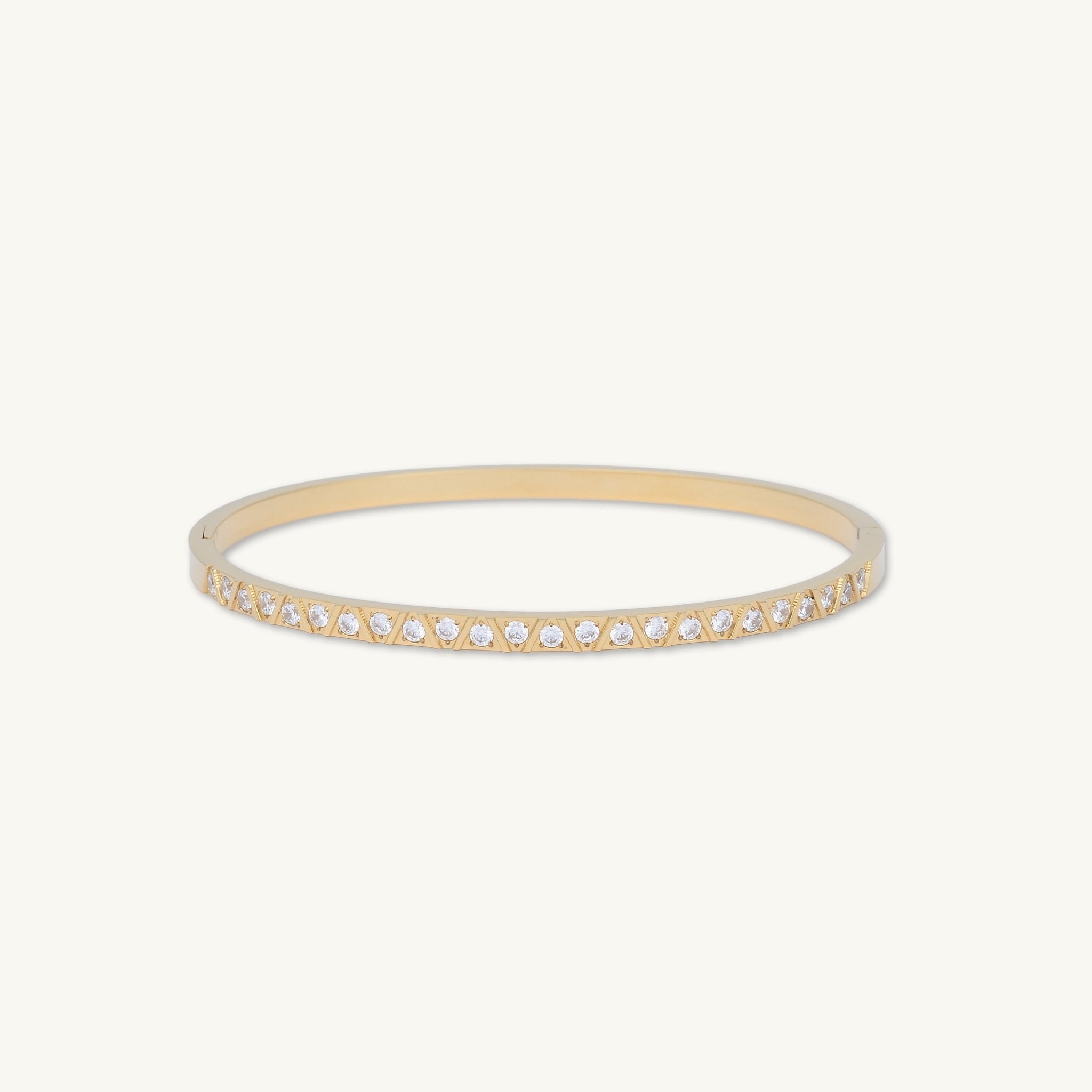 Triangle Sapphire Hinged Bangle Bracelet - Camile & Stone