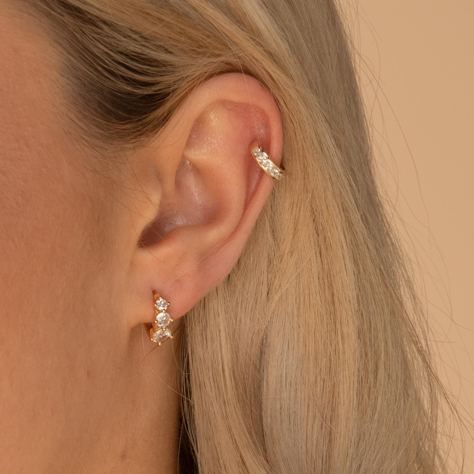 Trio Sapphire Huggie Earrings - Camile & Stone