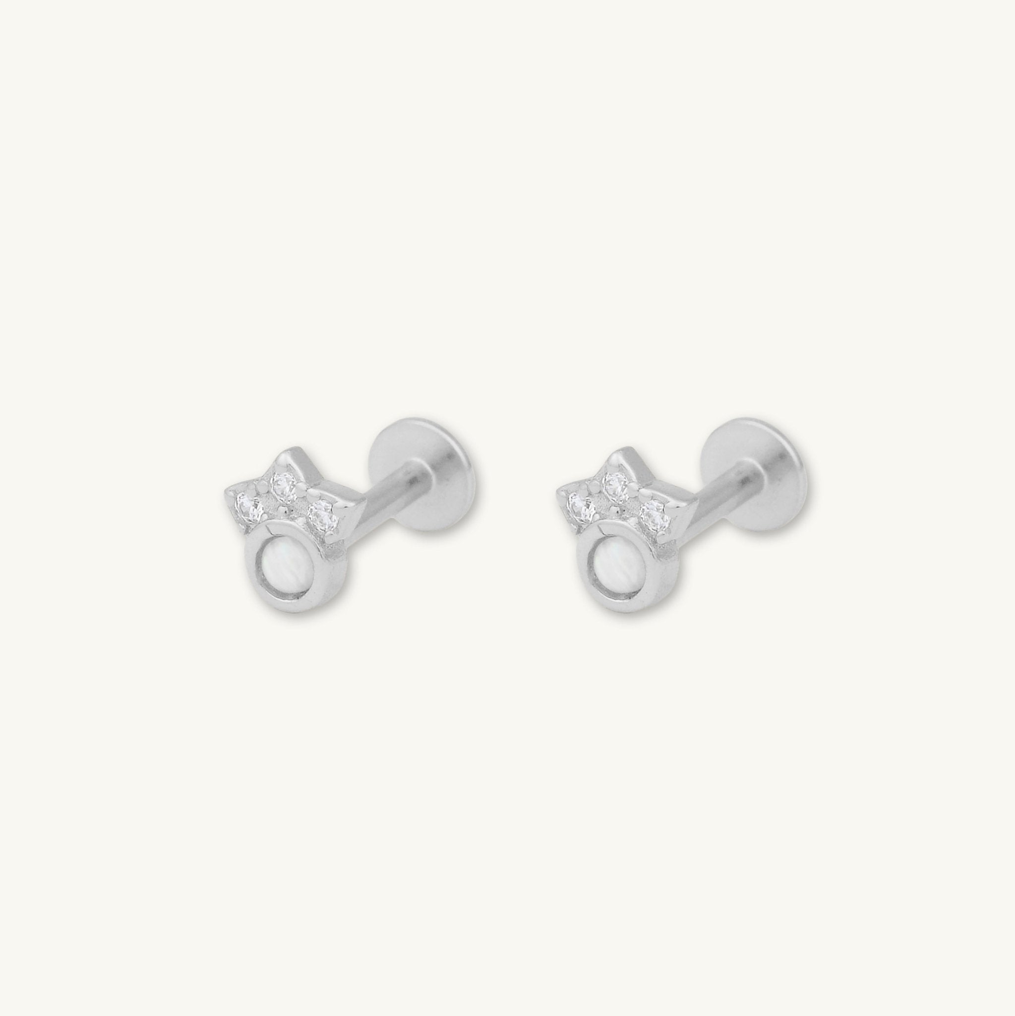 Trio Sapphire Opal Flat Back Earrings - Camile & Stone