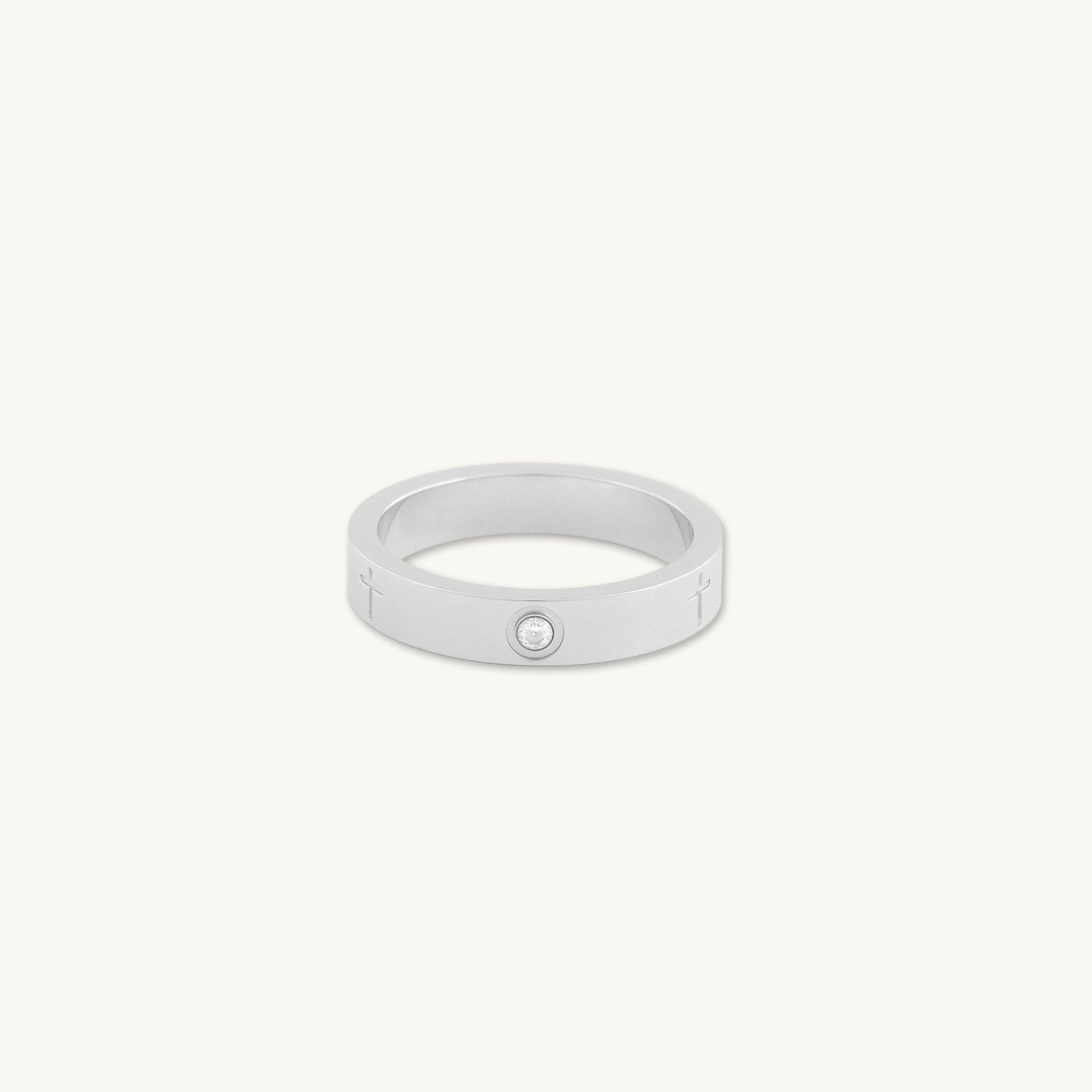 Unisex Cross Sapphire Statement Ring - Camile & Stone
