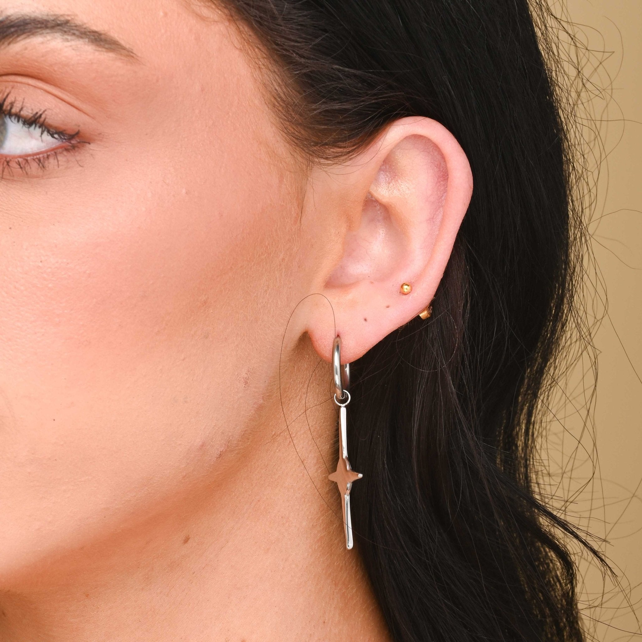 Unisex Elijah Cross Hoop Earrings - Camile & Stone
