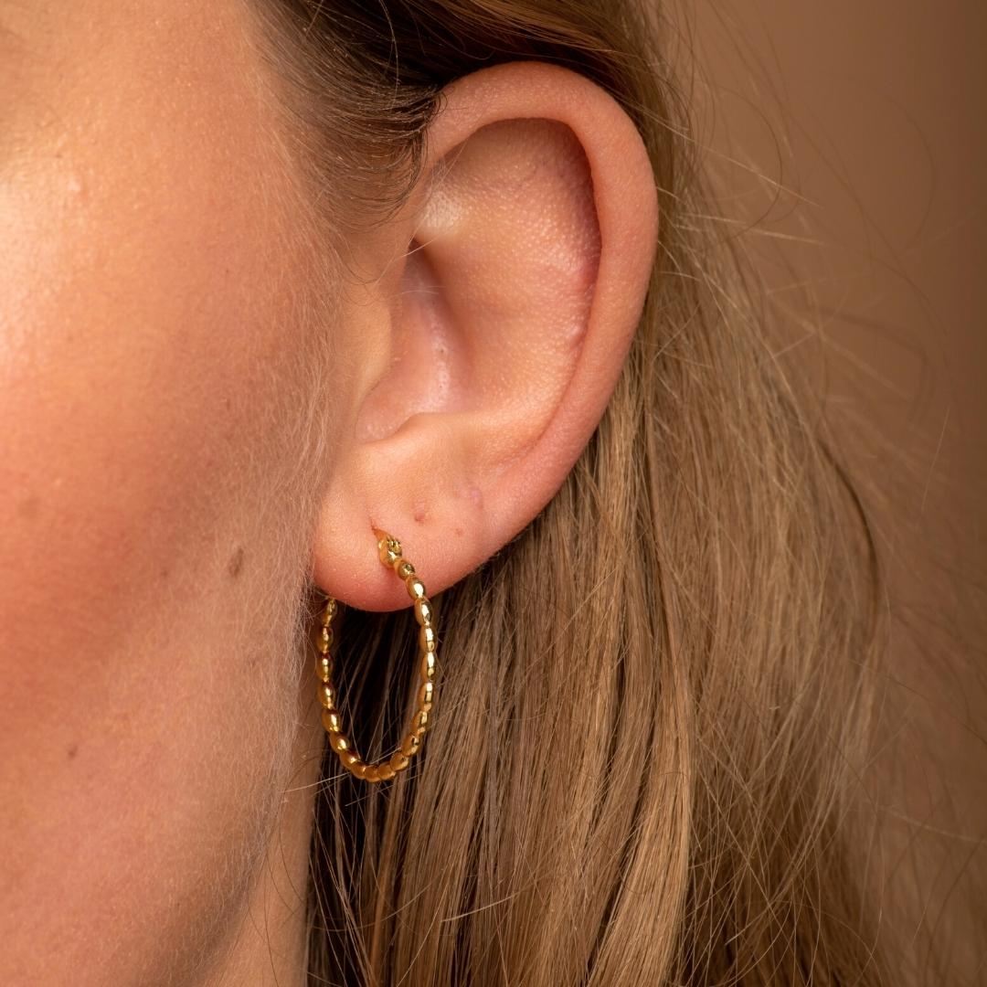 Large Ball Hoop Earrings