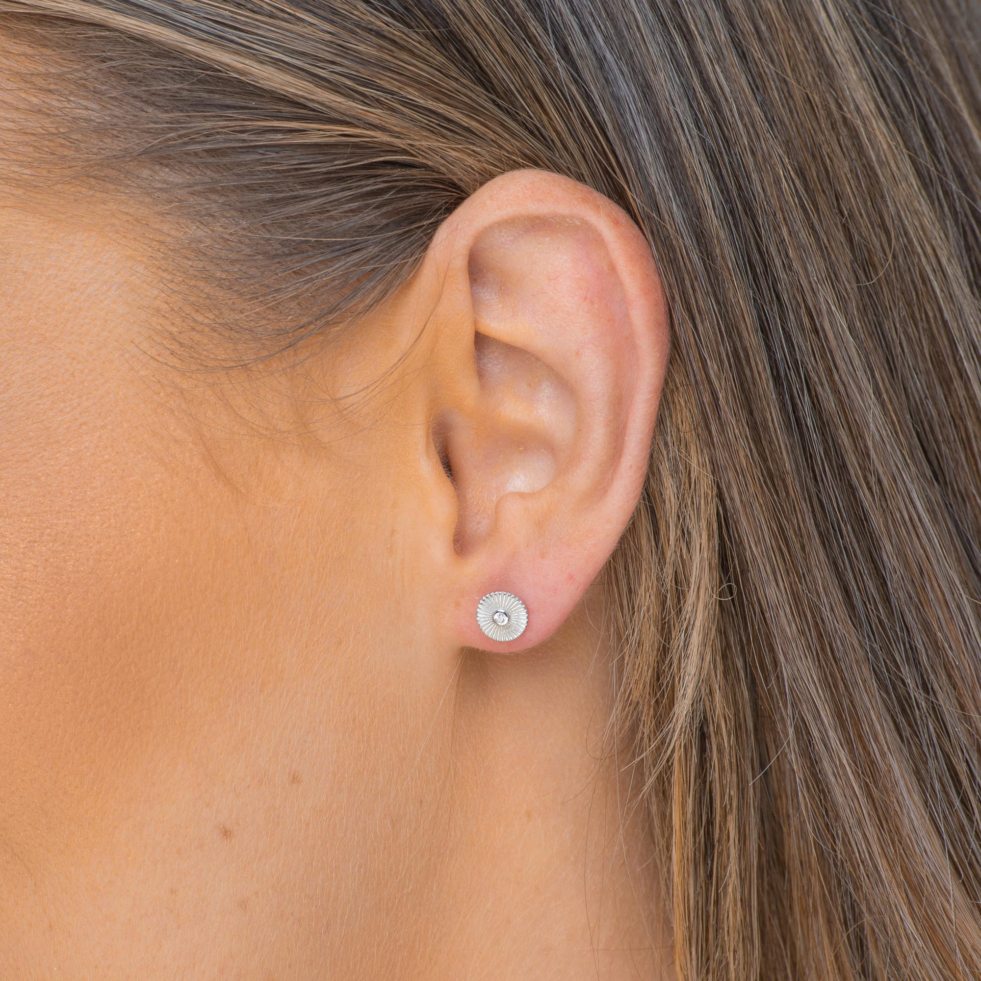 Sunbeam Sapphire Disc Stud Earrings