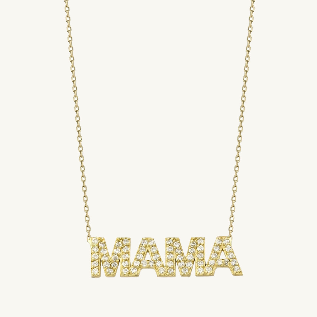 MAMA Pave Block Name Necklace