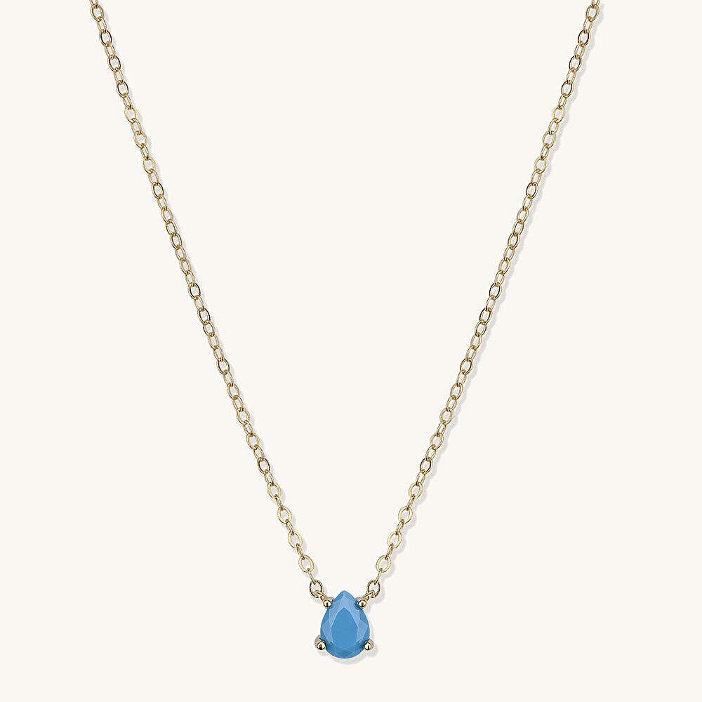 Birthstone Pear Shaped Necklace December