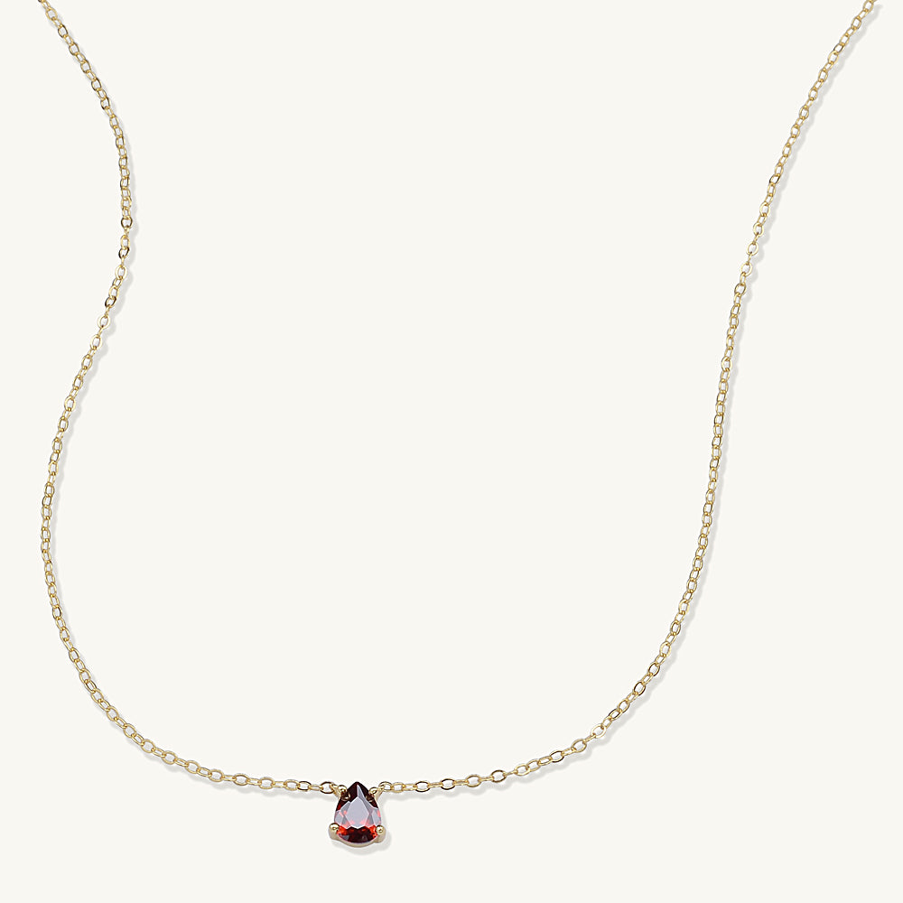 Birthstone Pear Shaped Necklace January