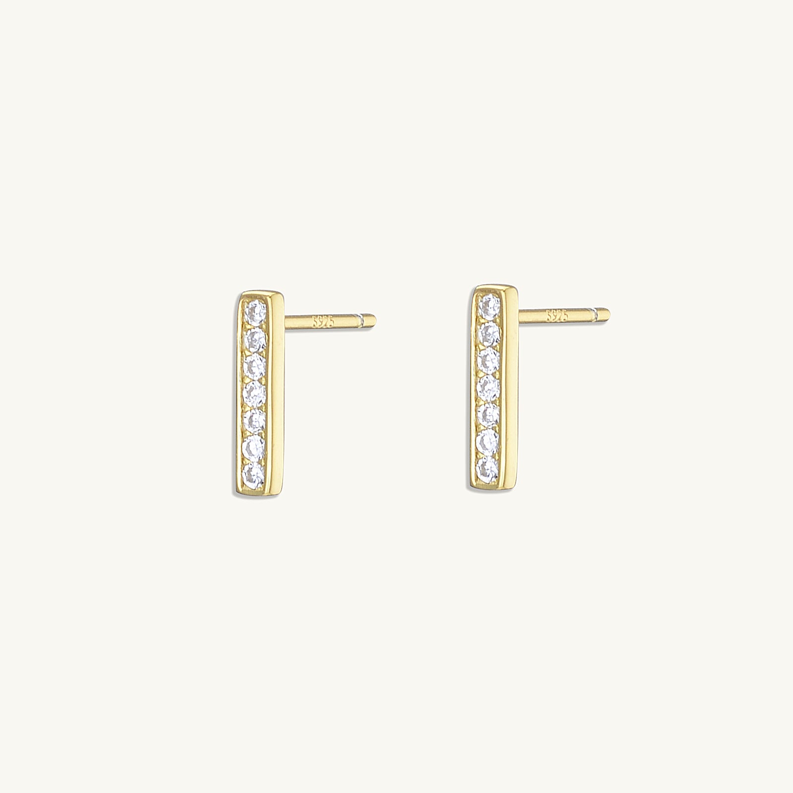 Bar Zirconia Stud Earrings