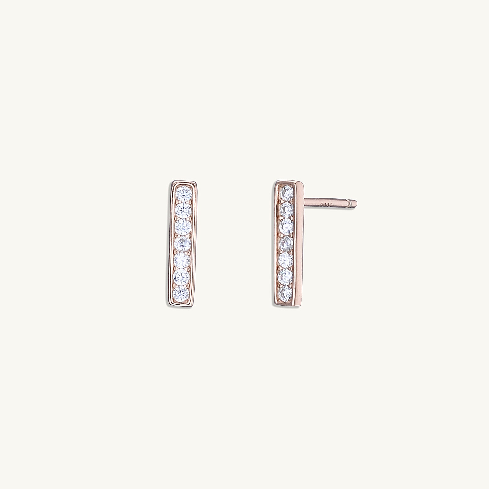 Bar Zirconia Stud Earrings