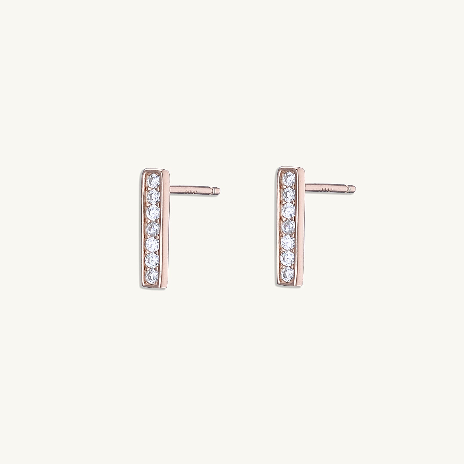 Bar Zirconia Stud Earrings