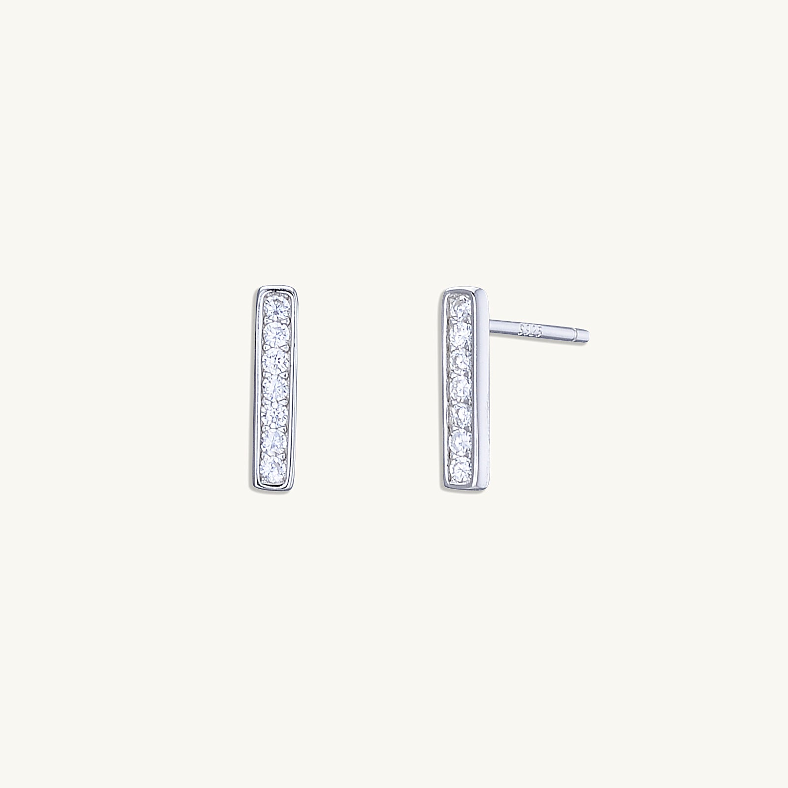 Bar Zirconia Stud Earrings