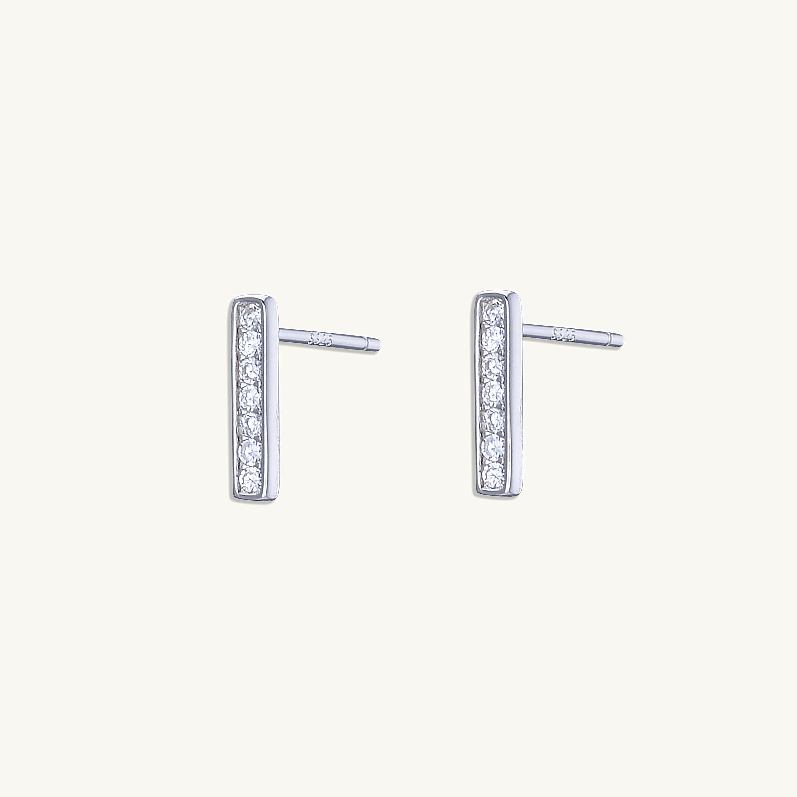 Bar Zirconia Stud Earrings