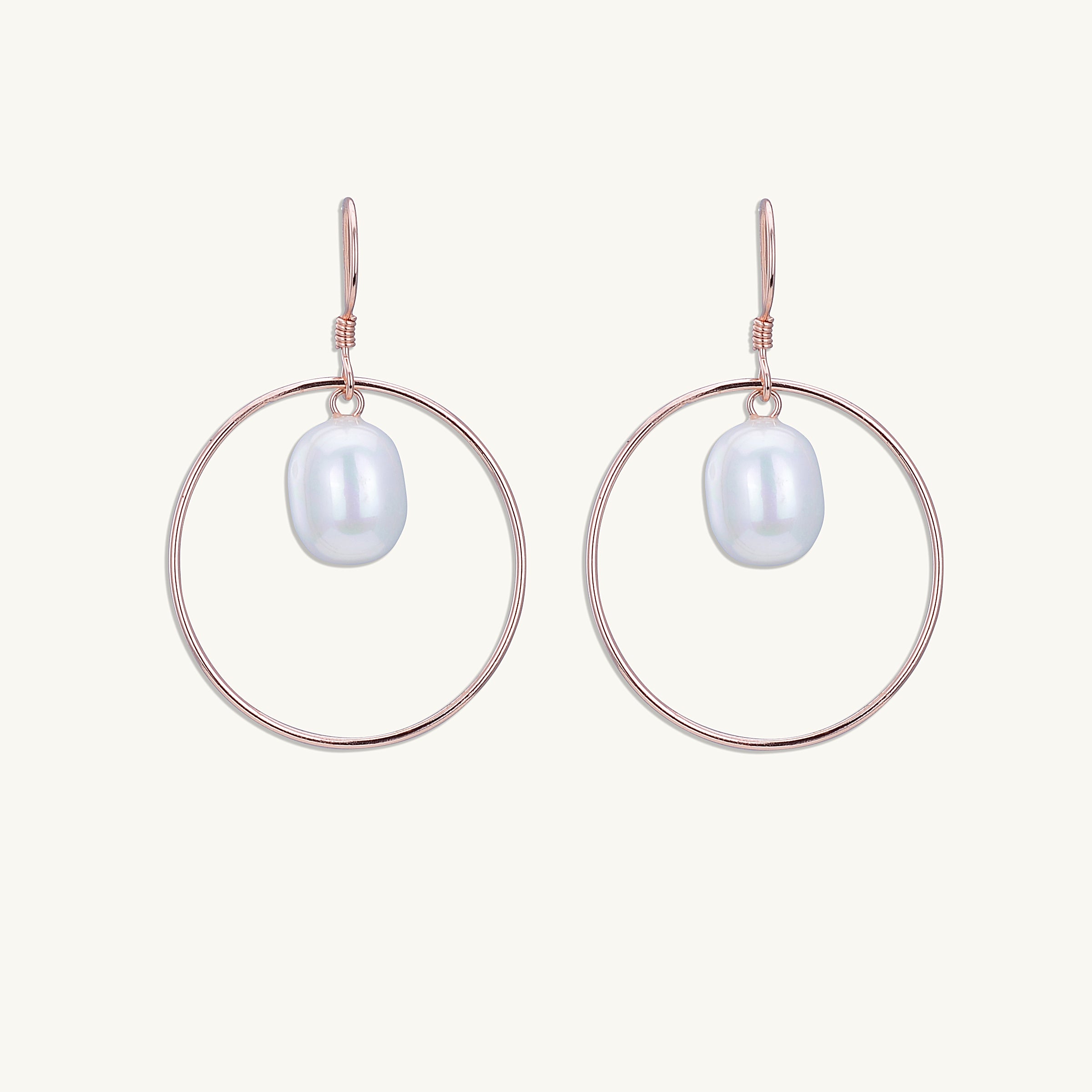 Freshwater Pearl Circular Drop Earrings