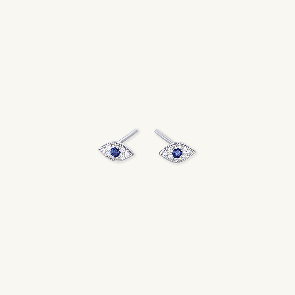 Evil Eye Pave Stud Earrings