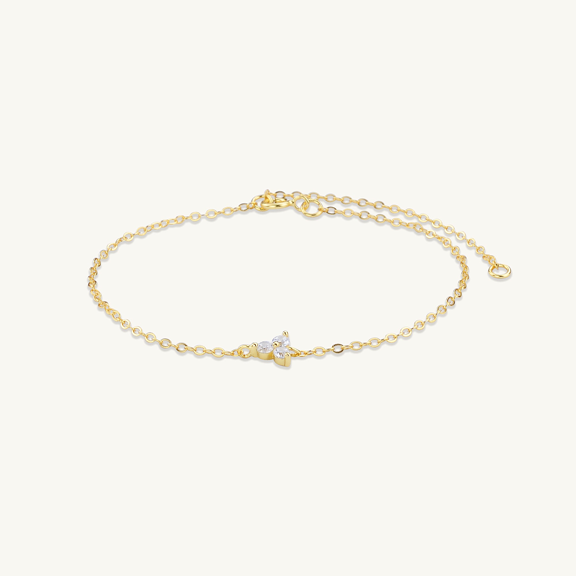 Lotus Zirconia Chain Bracelet