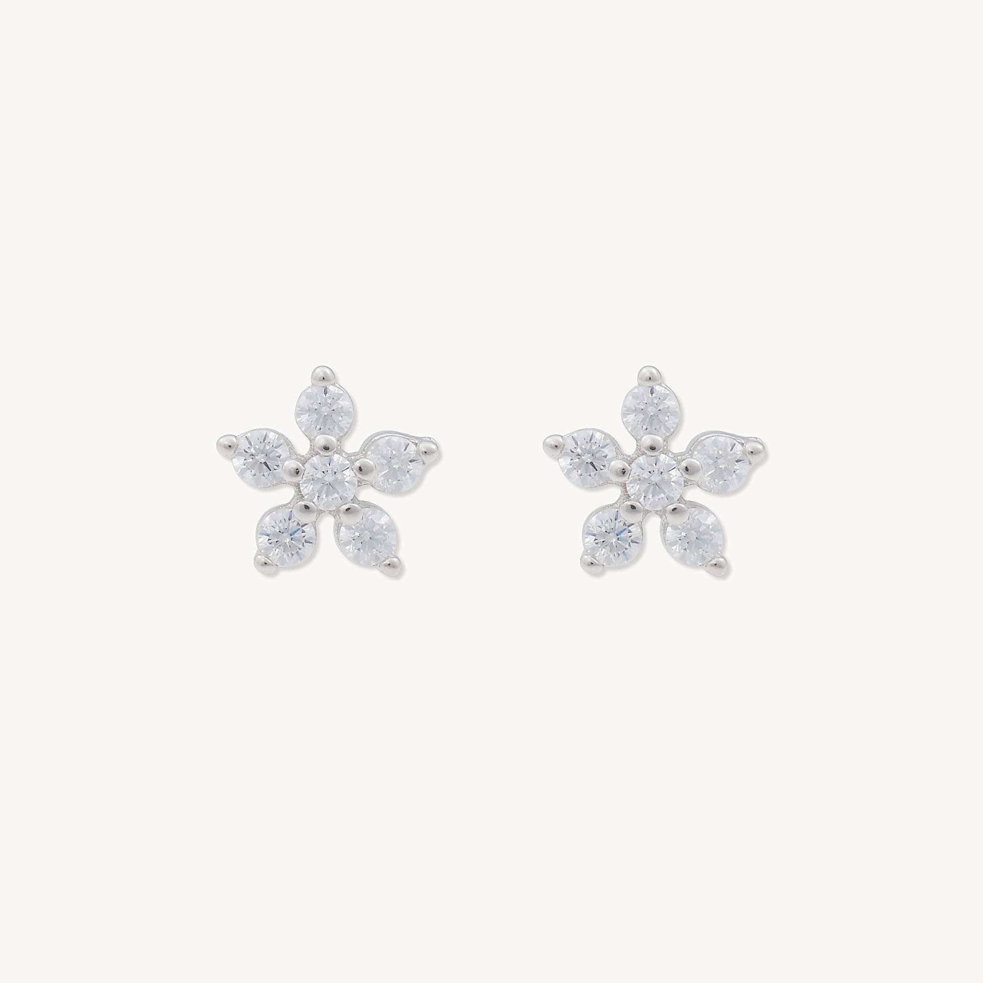 Flower Sapphire Stud Earrings