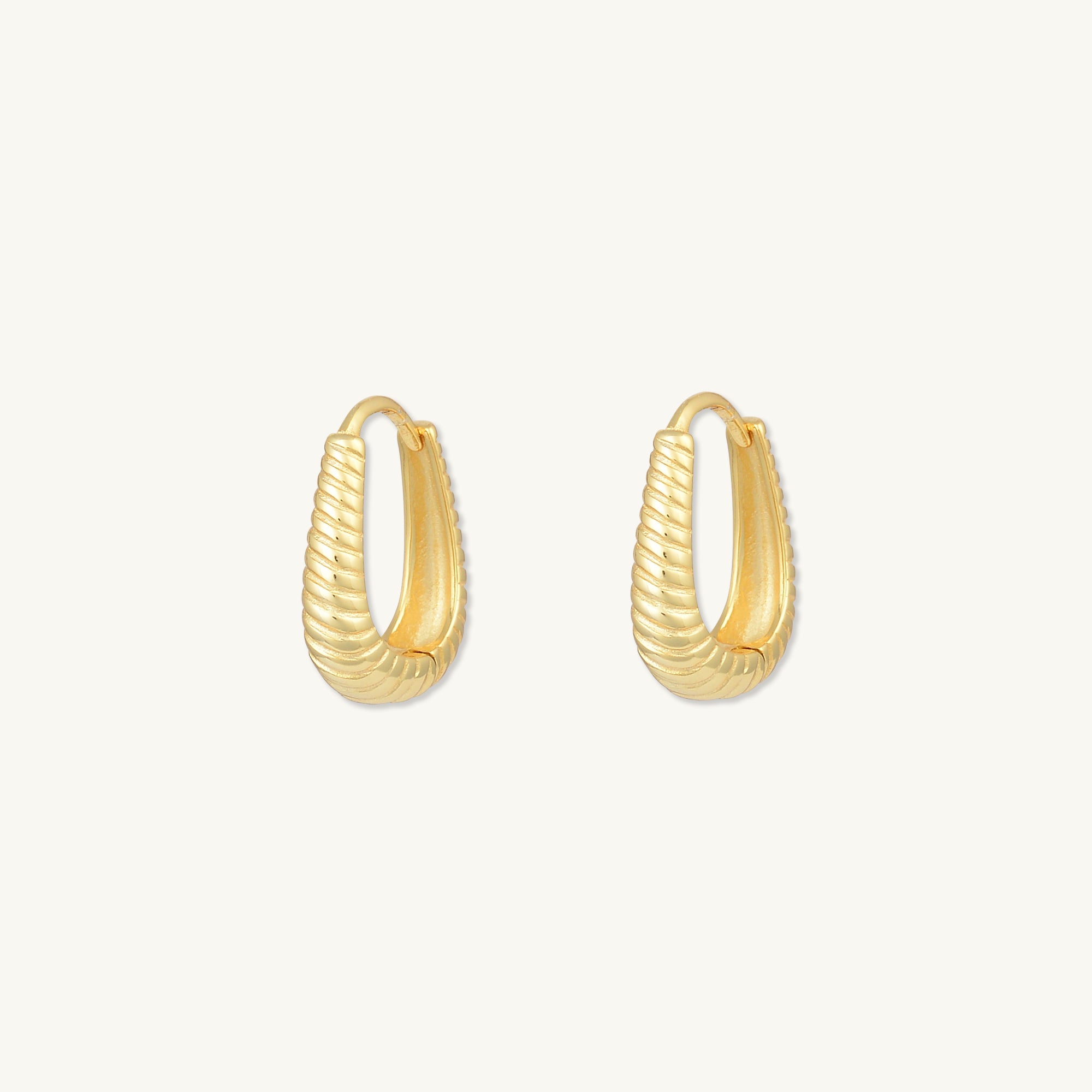 Oval Croissant Hoop Earrings